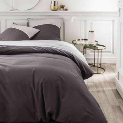 Housse de couette - 260 x 240 cm + taies - Percale - Gabin - Deux coloris