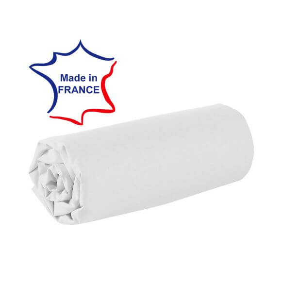 Drap housse - 90 x 190 cm - 100% coton - 57 fils - France