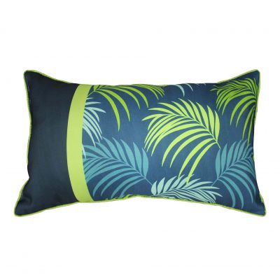 Coussin - 30 x 50 cm - Blue végétal, feuilles de palmier