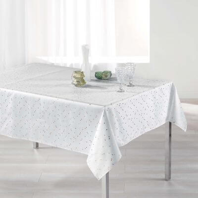 Nappe rectangle - 150 x 240 cm - Safina, reflets or / argent - Différents coloris