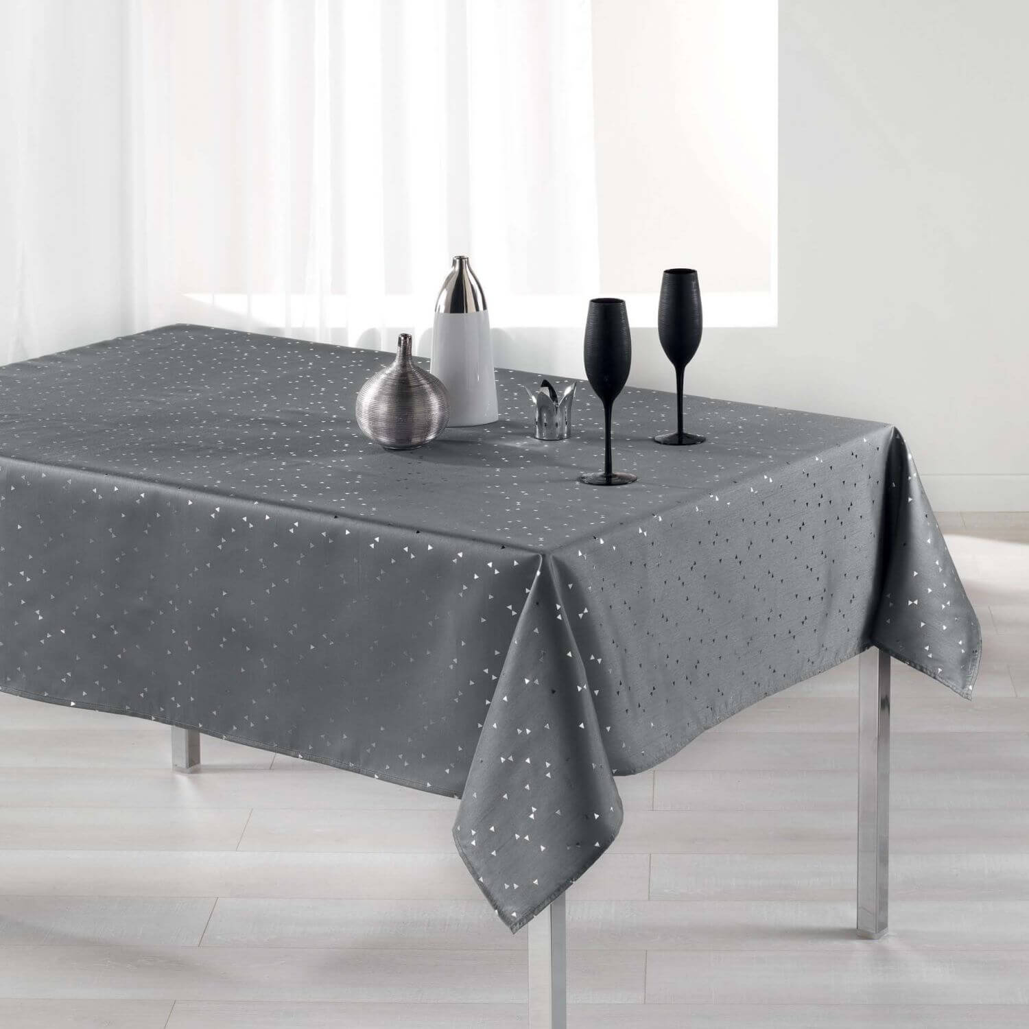 Nappe rectangle - 150 x 200 cm - Safina, reflets or / argent - Différents coloris