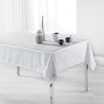 Nappe anti-tache - Rectangle - 150 x 300 cm - Quadris métallisée - Différents coloris