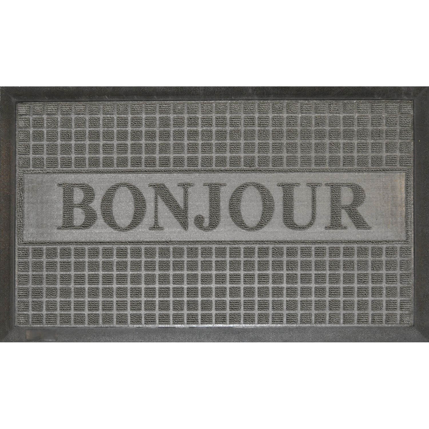 Tapis d'entrée antidérapant - 45 x 75 cm - Bonjour