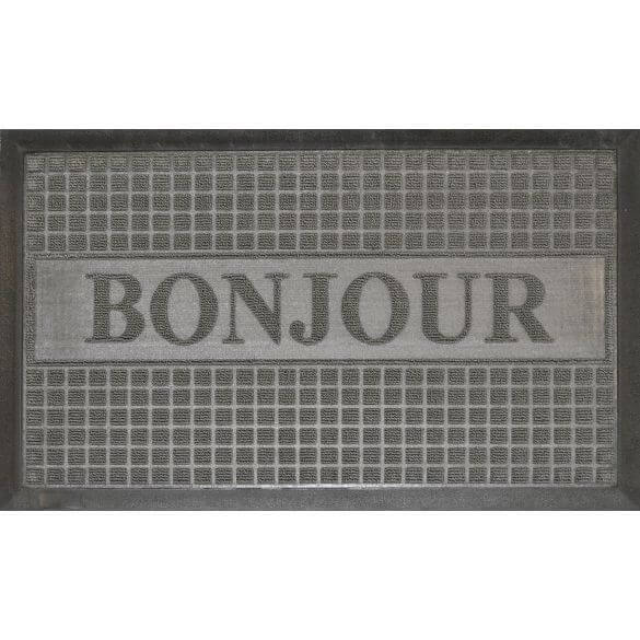 Tapis d'entrée antidérapant - 45 x 75 cm - Bonjour