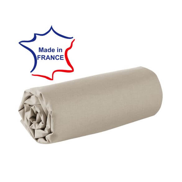 Drap housse - 120 x 190 cm - 100% coton - 57 fils - France