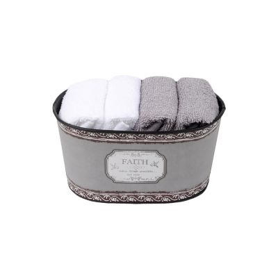 Coffret 4 serviettes - 30x30 - 100% coton - Faith