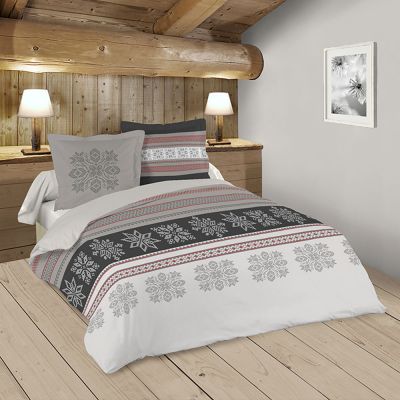 Housse de couette - 220 x 240 cm + Taies - Dark, ambiance chalet de montagne