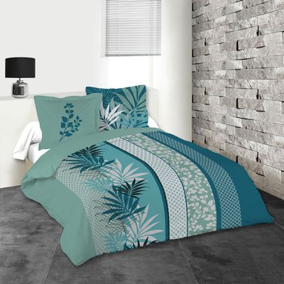 Housse de couette - 220 x 240 cm + Taies - Gardena, feuilles de palmier