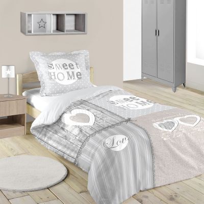 Housse de couette - 140 x 200 cm + 1 taie - Christie, home sweet home