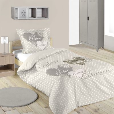 Housse de couette - 140 x 200 cm + 1 taie - Lyna, bonheur et douceur