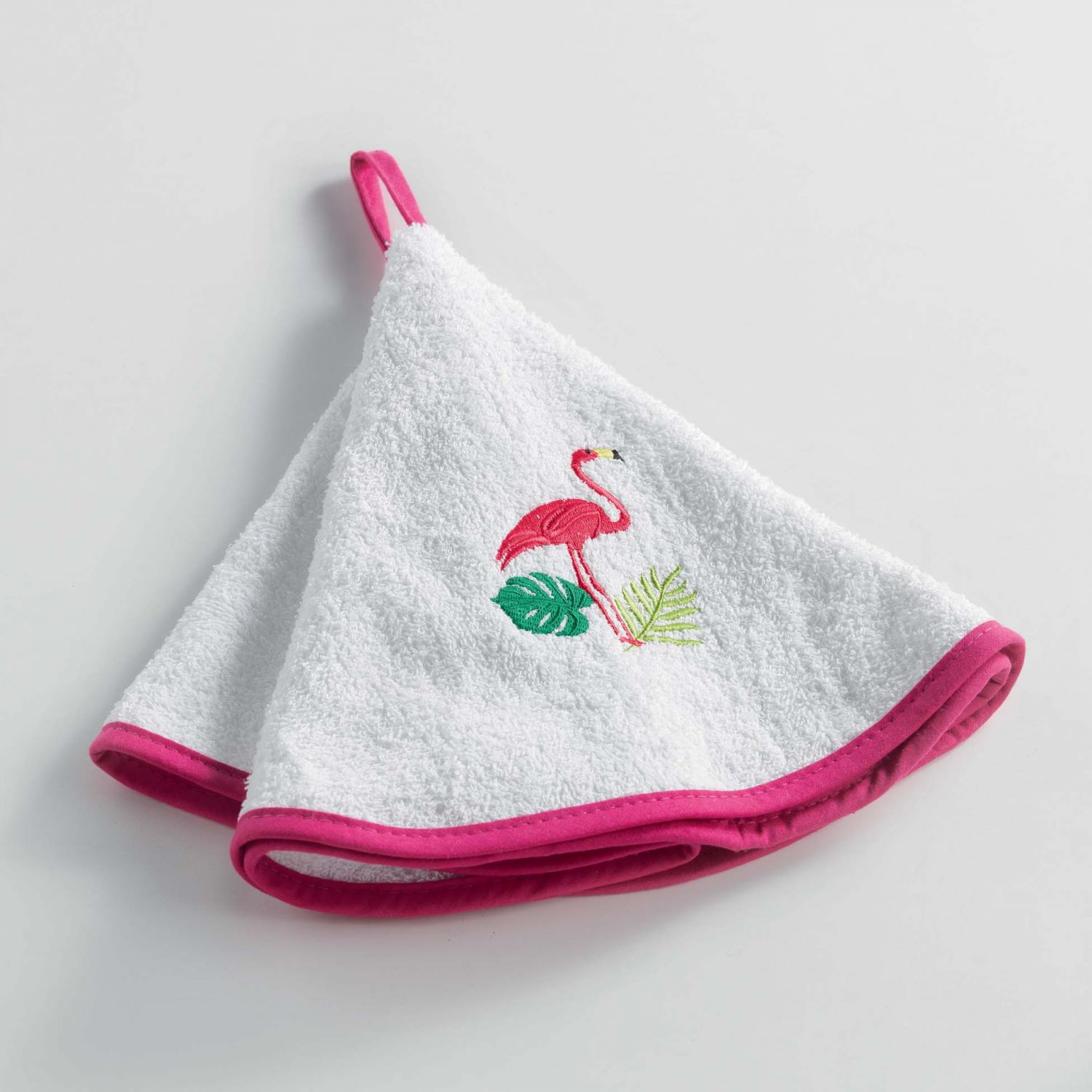 Flamant rose Blanc Serviette à main