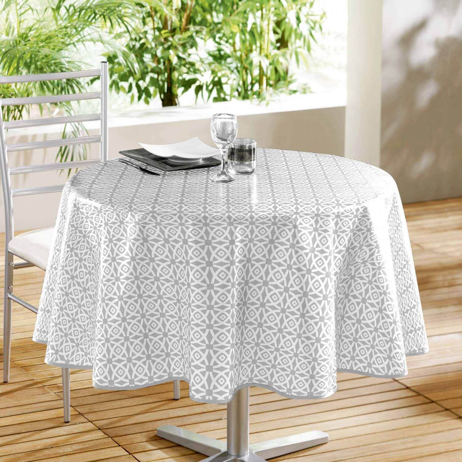 Nappe Ronde Cristal Bambou 140cm Transparent