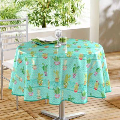 Nappe ronde - Little cactus - Diamètre : 160 cm - PVC