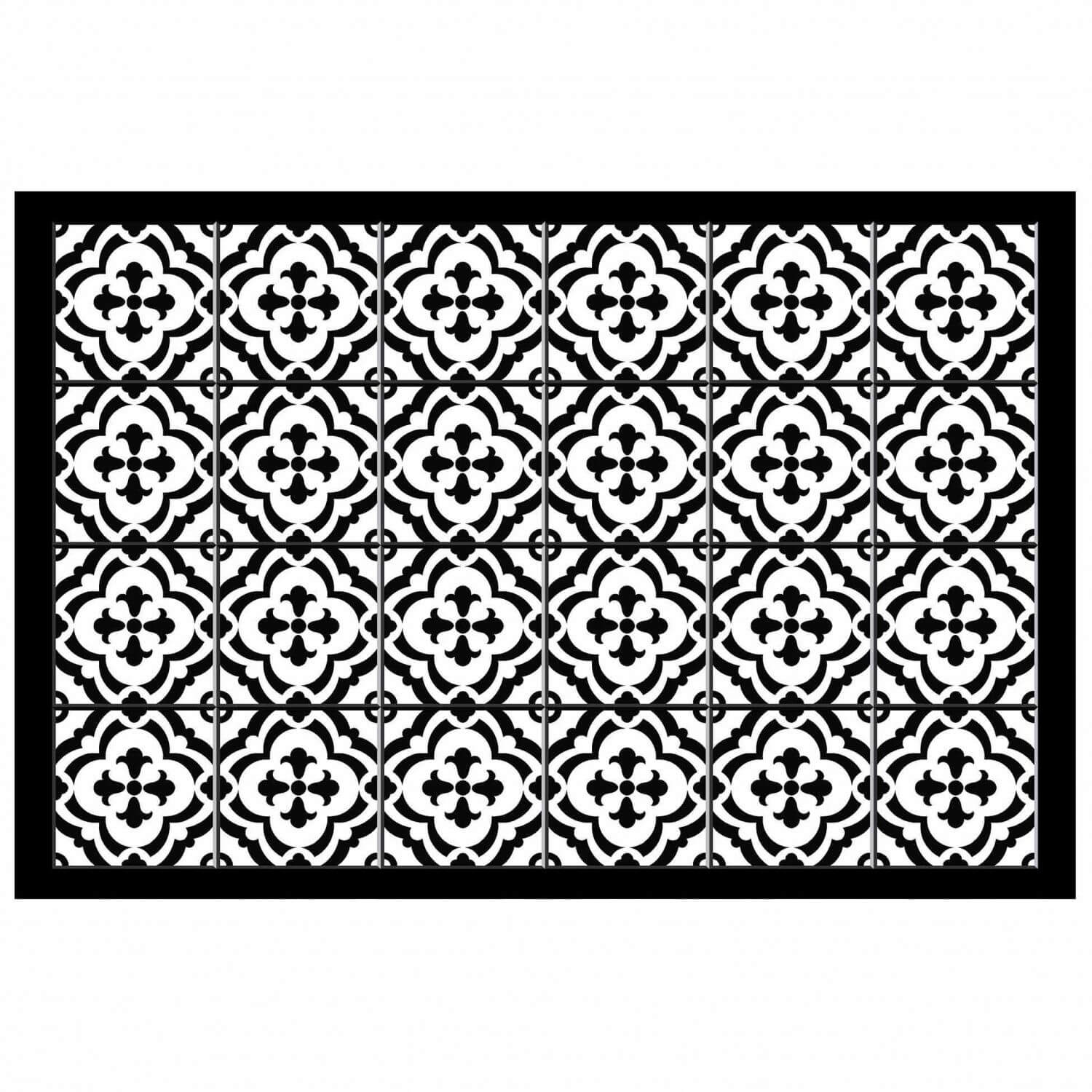 Tapis rectangle - Faïence et mosaïque - 50 x 75 cm - Vinyle