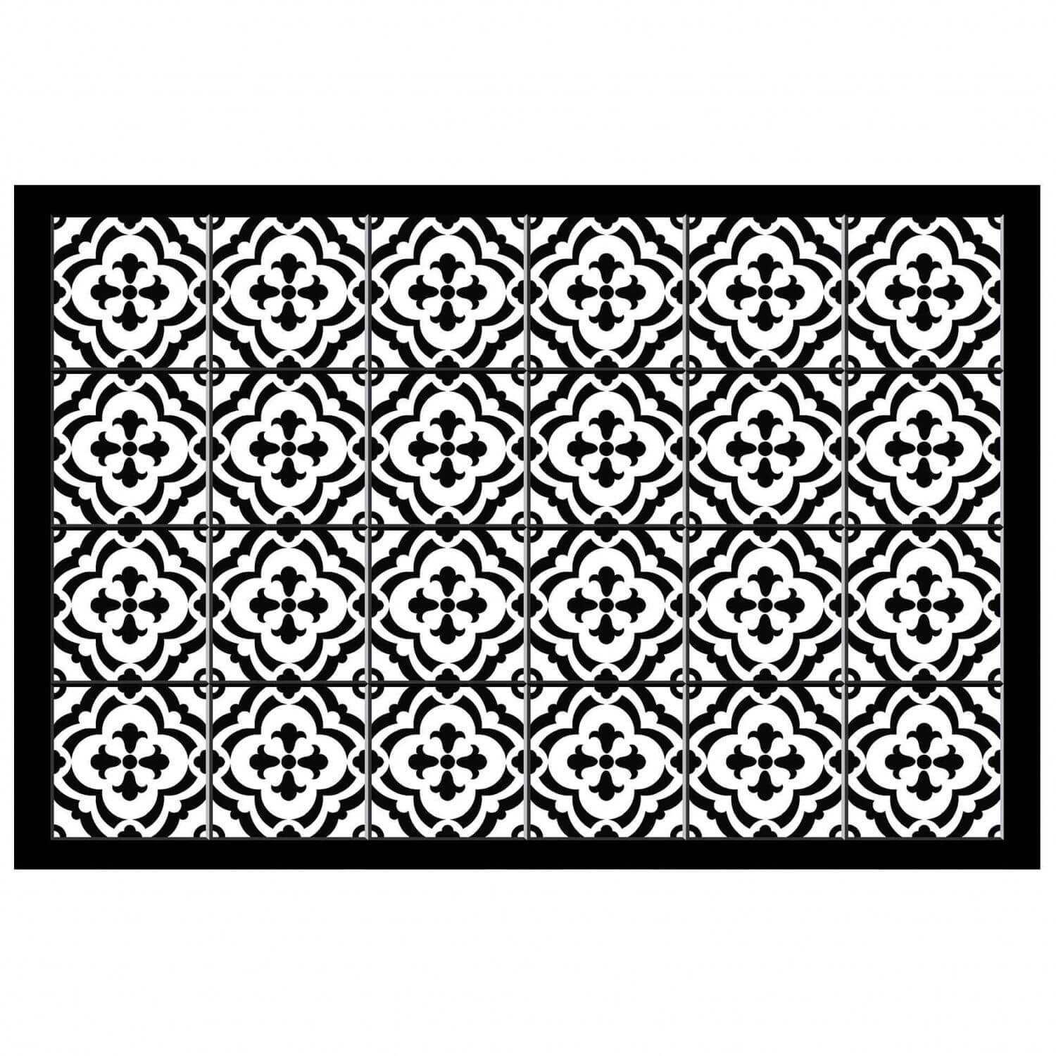 Tapis rectangle - Faïence et mosaïque - 50 x 75 cm - Vinyle