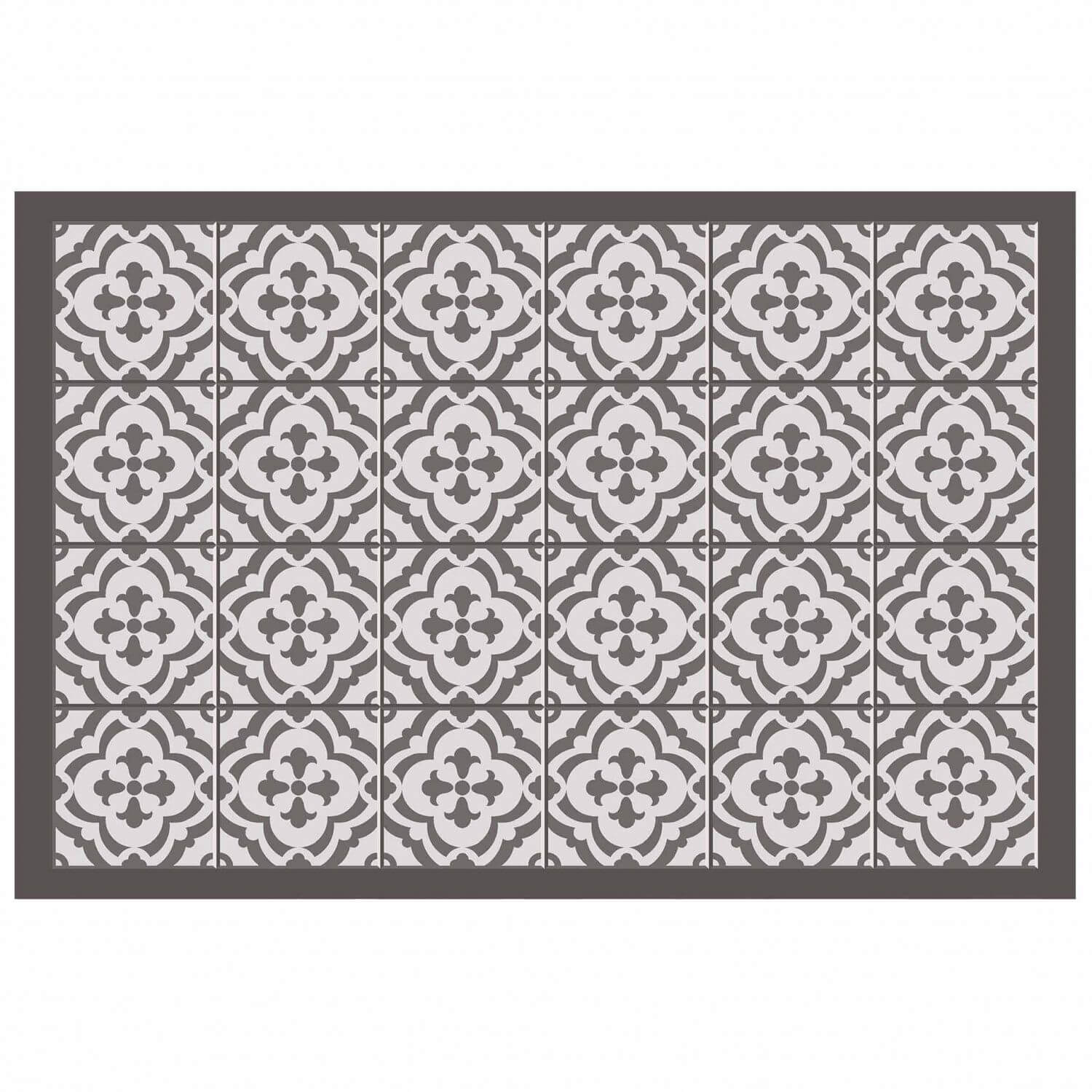 Tapis rectangle - Faïence et mosaïque - 50 x 75 cm - Vinyle