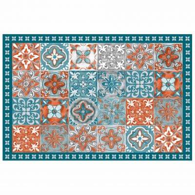 Tapis rectangle - Mosaïque et faïence - 50 x 75 cm - Vinyle