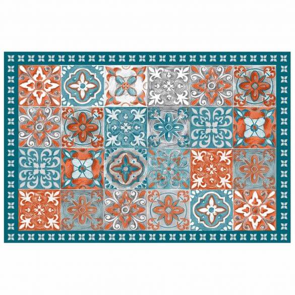 Tapis rectangle - Mosaïque et faïence - 50 x 75 cm - Vinyle