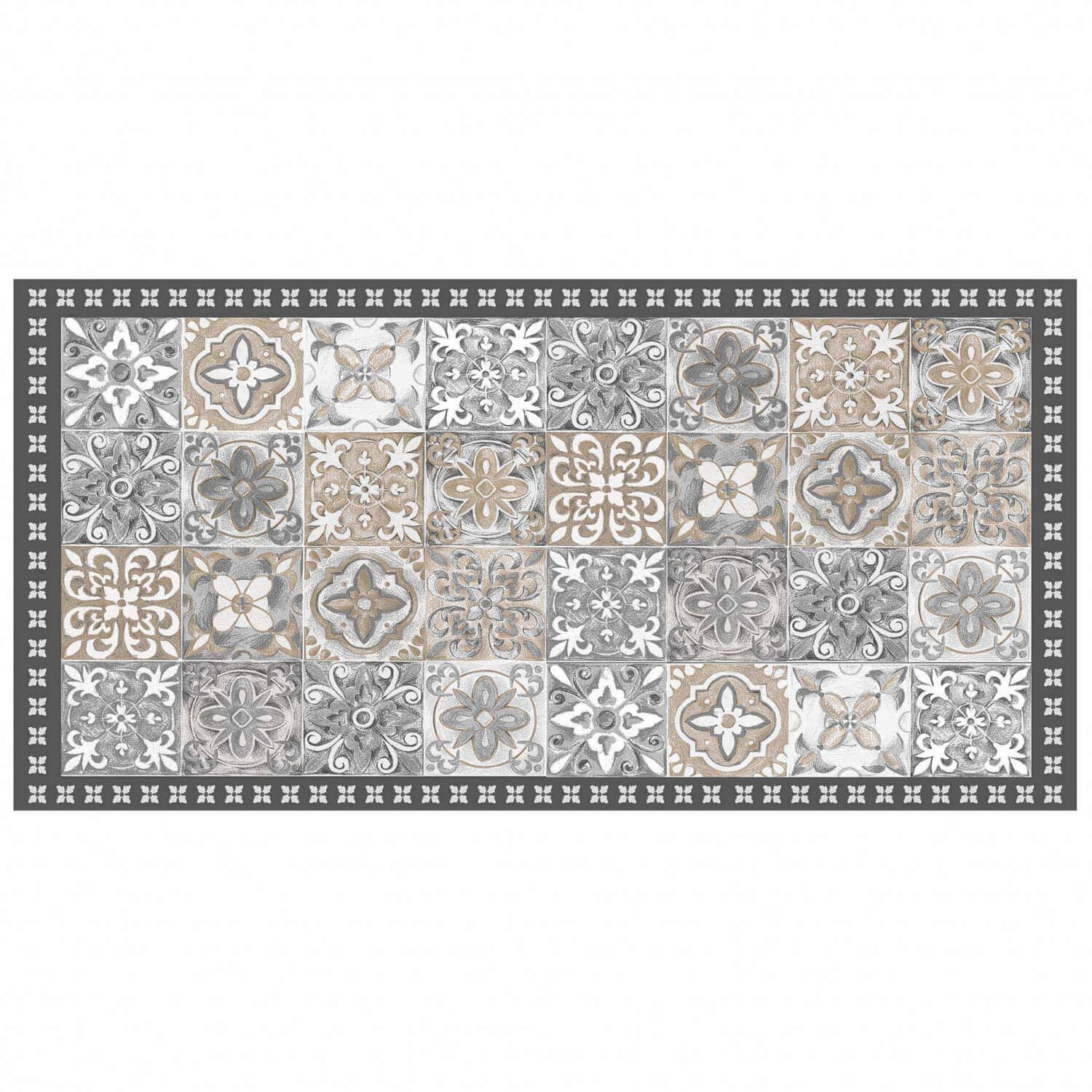 Tapis rectangle - Mosaïque et faïence - 50 x 100 cm - Vinyle