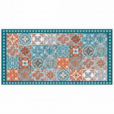 Tapis rectangle - Mosaïque et faïence - 50 x 100 cm - Vinyle