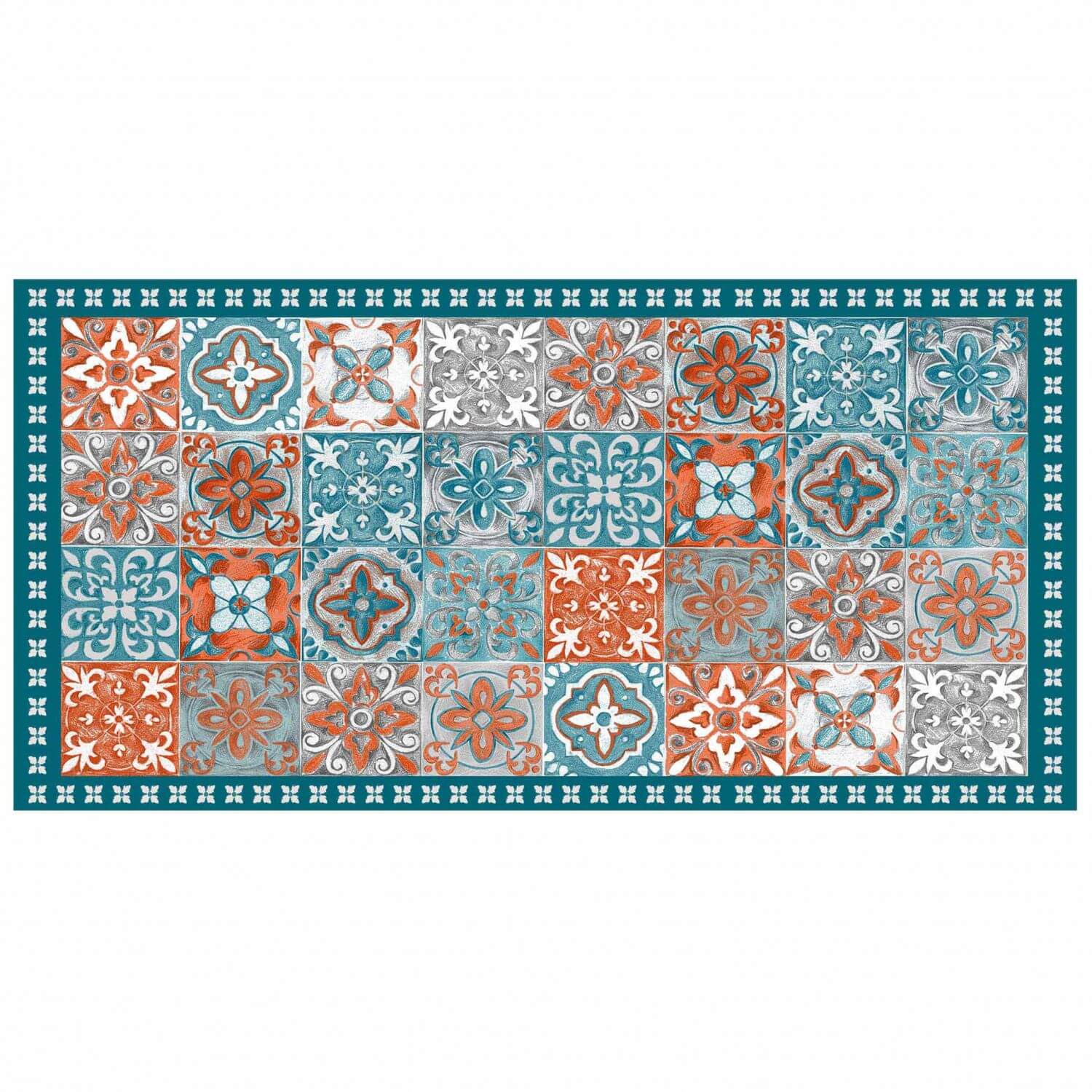 Tapis rectangle - Mosaïque et faïence - 50 x 100 cm - Vinyle