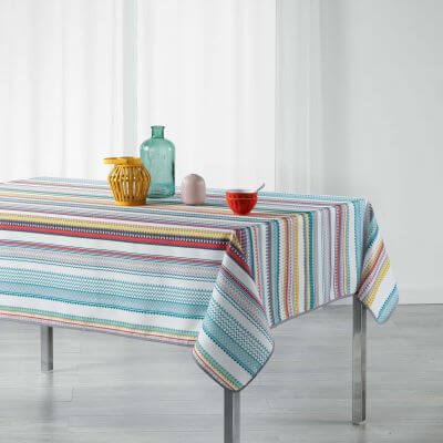 Nappe Rectangulaire Anti Tache Nappe Plastique Toile Cire Rectangulaire  Nappe Grande Taille Linge De Table Pour Picnic, Exterieur, Jardin,bleu  Lac140