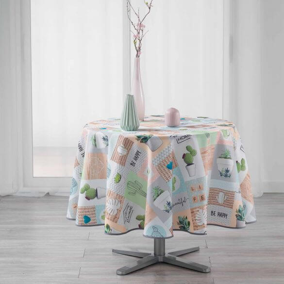 Nappe ronde - Cactus - Home - Diamètre : 180 cm - Polyester Nappe ronde - Cactus - Home - Diamètre : 180 cm - Polyester
