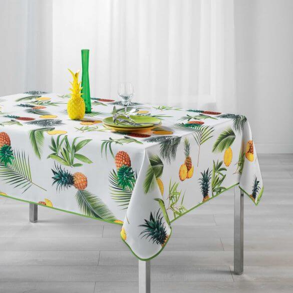 Nappe rectangle - Ananas et palmier - 150 x 240 cm - Polyester