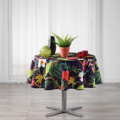 Nappe ronde - Tropical perroquet - Diamètre : 180 cm - Polyester