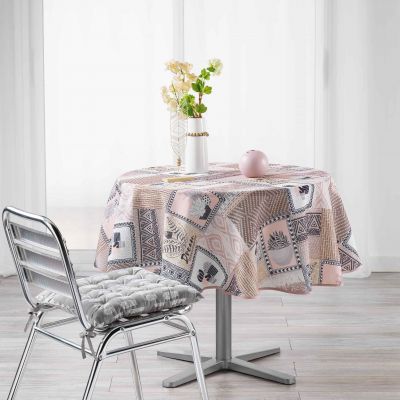 Nappe ronde - Cactus rose - Diamètre : 180 cm - Fils coupés