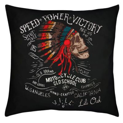 Coussin - Indian skull - Tête de mort - 40 x 40 cm - coton