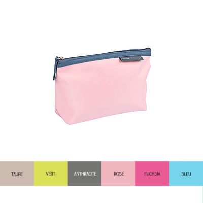 Trousse cosmétique unie - Long. 21,5 cm - Microfibre - Vitamine