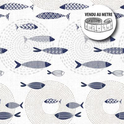 Toile cirée au mètre - Largeur 140 cm - Poisson