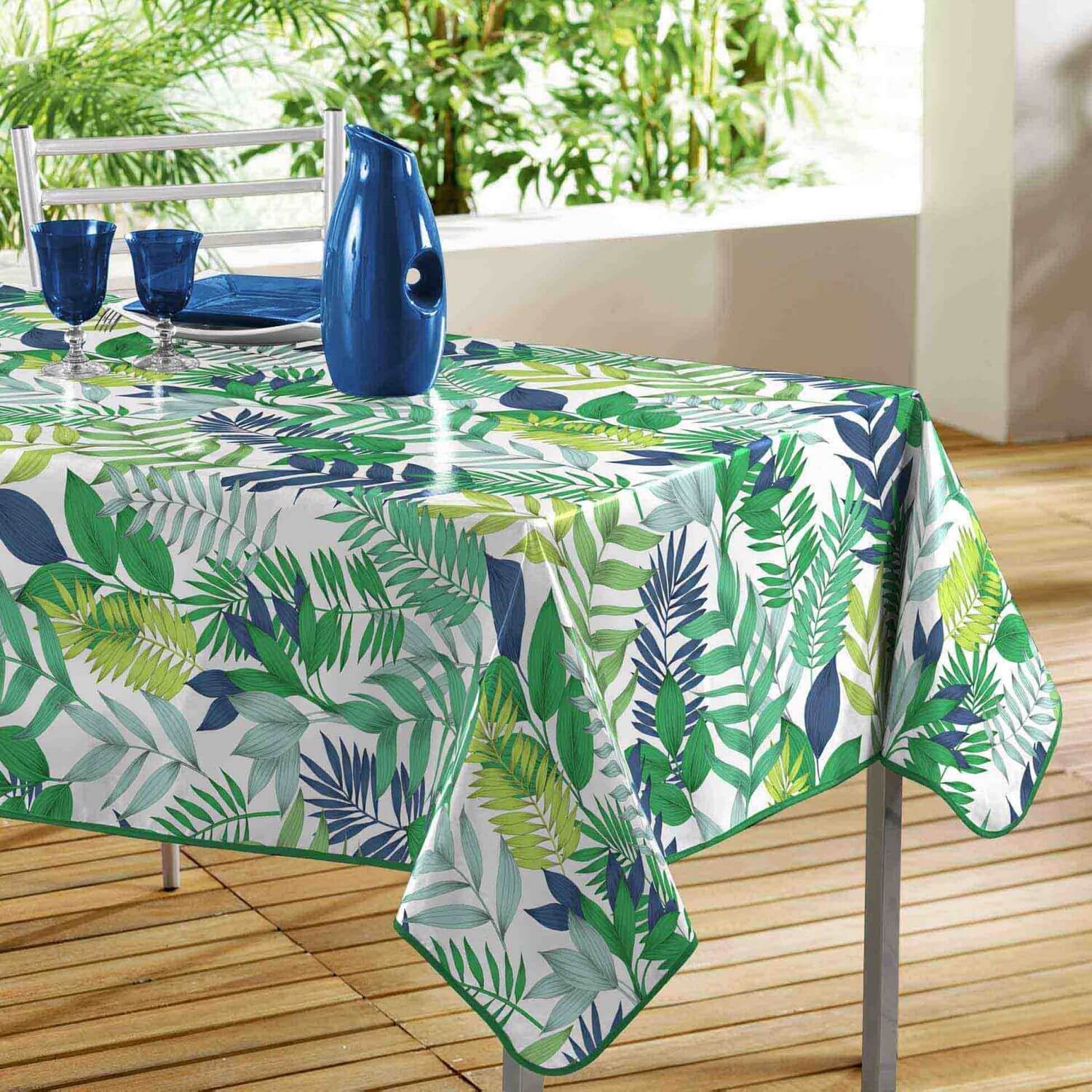 Nappe anti tache rectangulaire - 140 x 240 cm - Polyester - Tropical