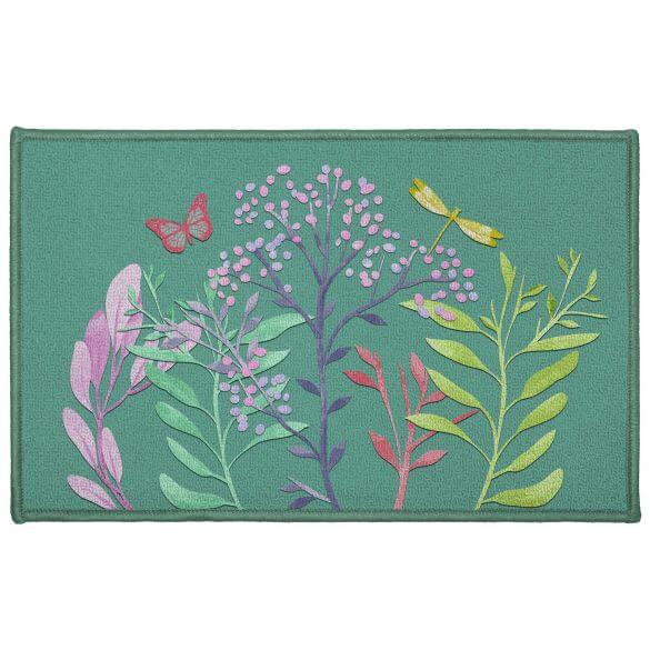 Tapis antidérapant - 50 x 80 cm - Fleurs