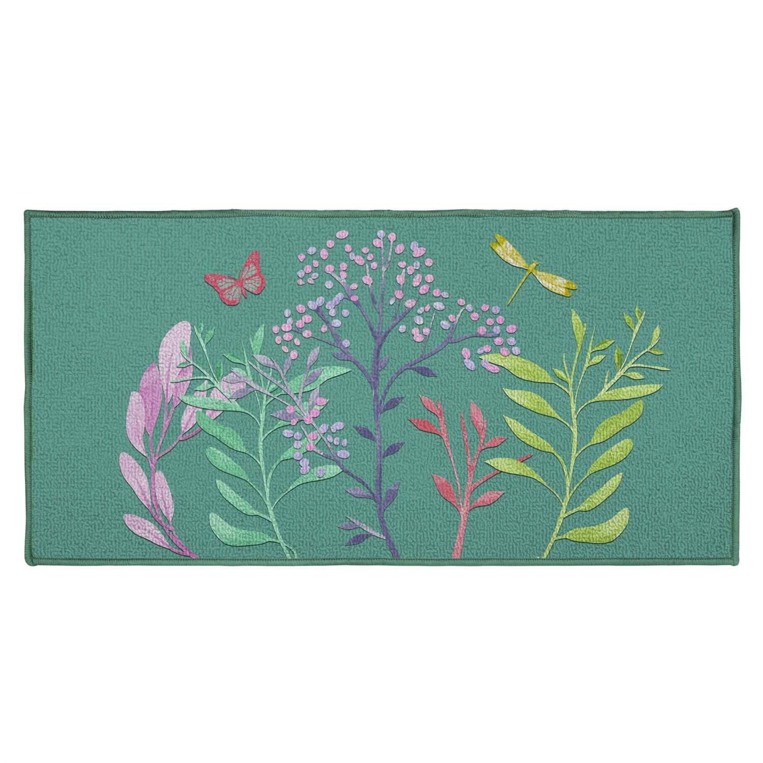 Tapis antidérapant - 57 x 115 cm - Fleurs