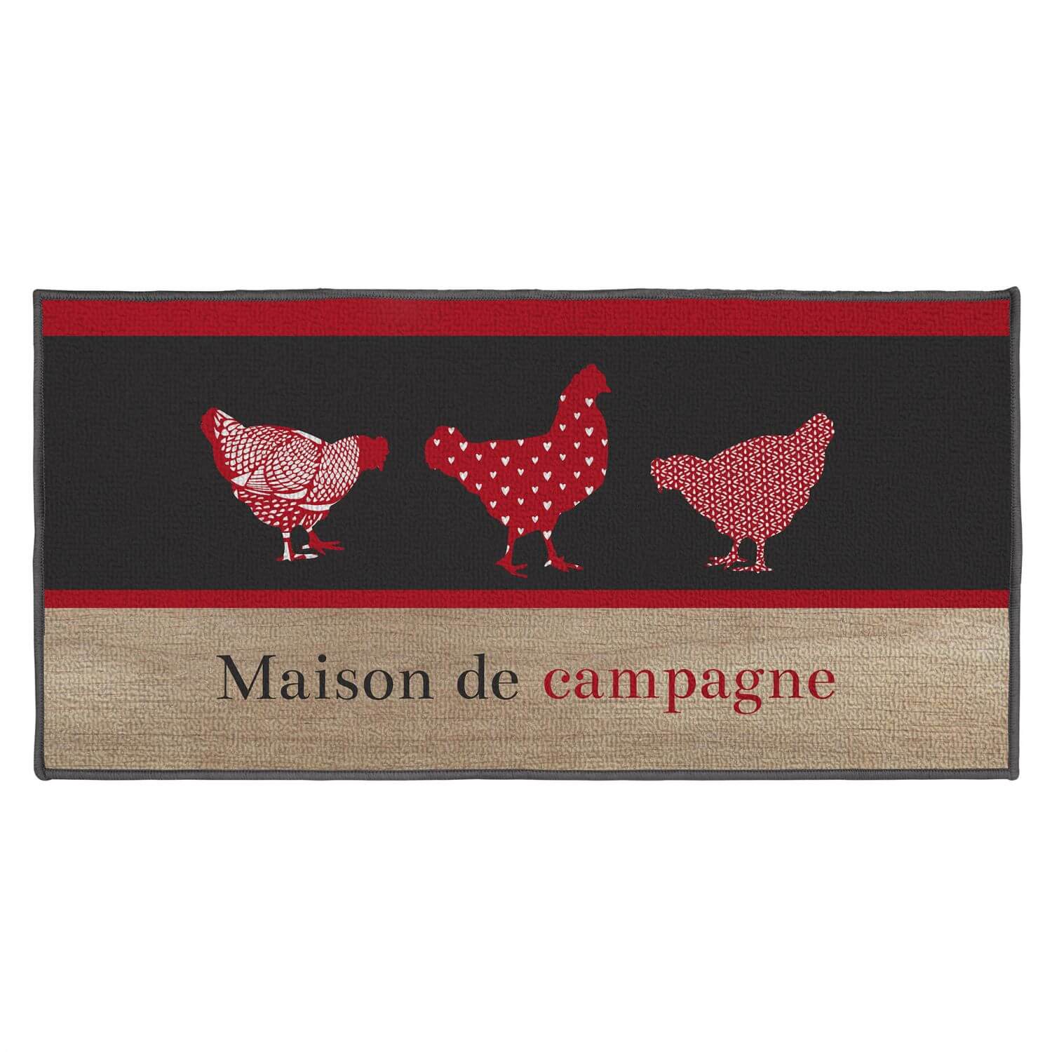 Tapis antidérapant - 57 x 115 cm - Poules