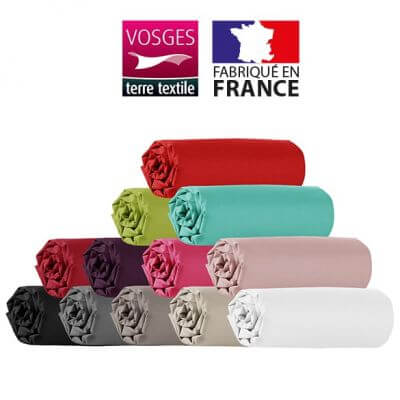 Drap housse - 90 x 190 cm - 100% coton - 57 fils - France