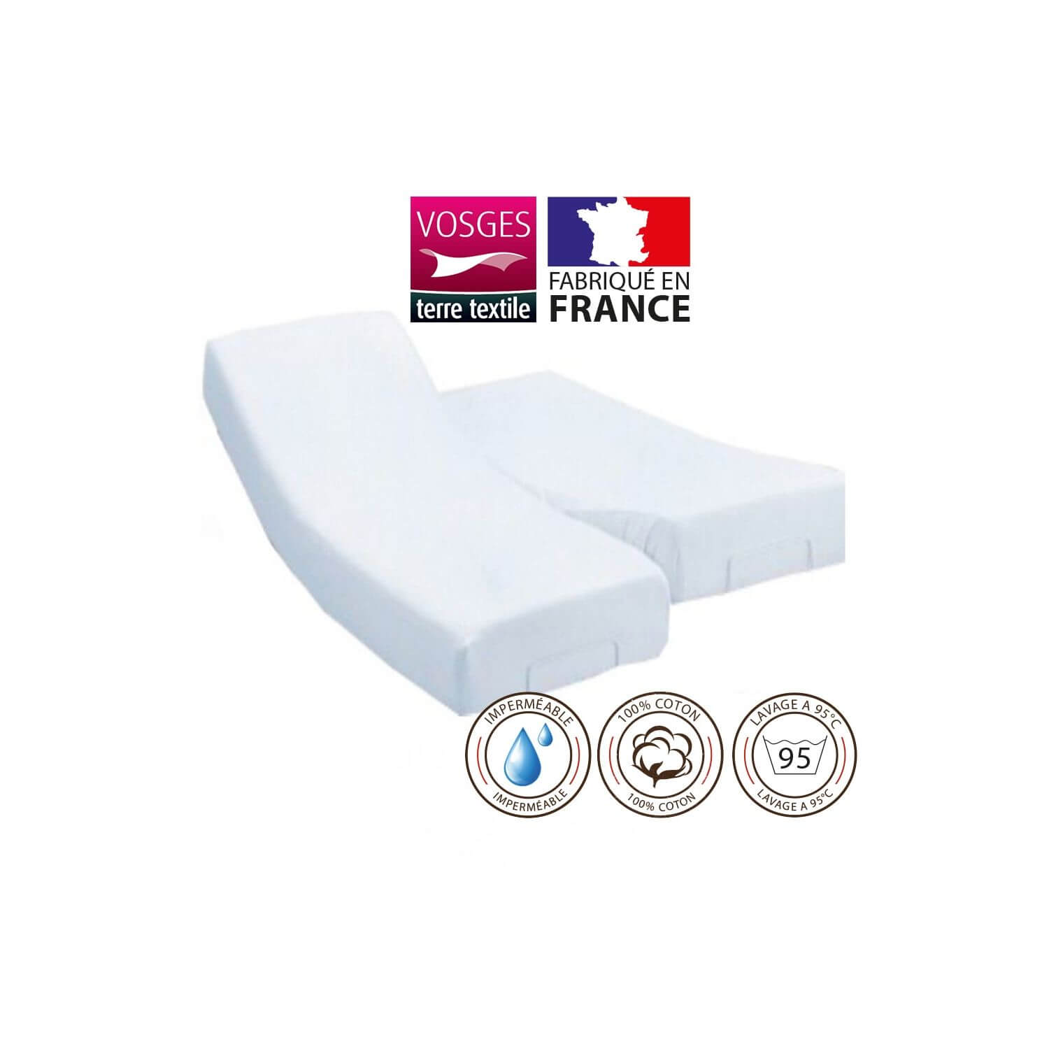 Alèse protège-matelas 140 x 190 cm imperméable lit électrique France