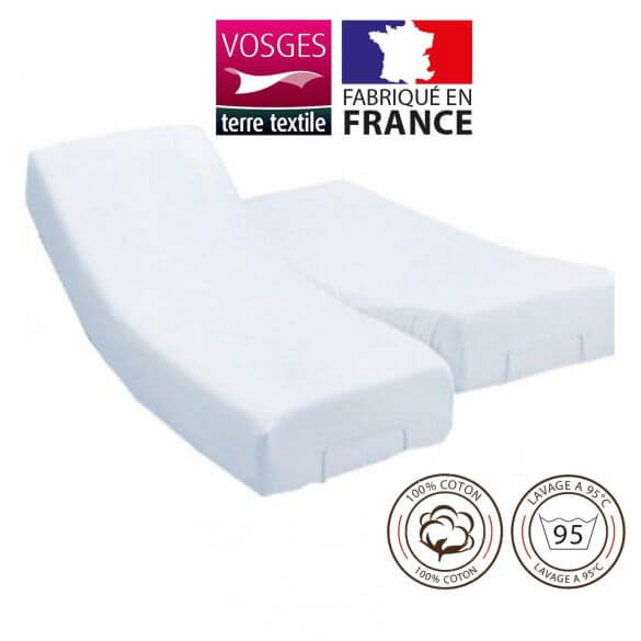 Protège-matelas 140 x 190 cm molleton lit électrique 100% coton France