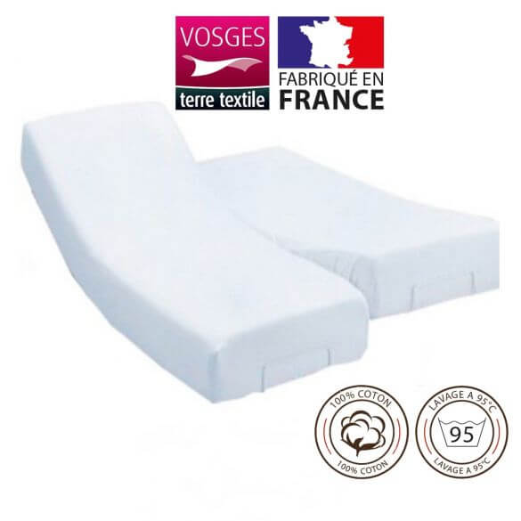 Protège-matelas 180x200 cm molleton lit électrique 100% coton France