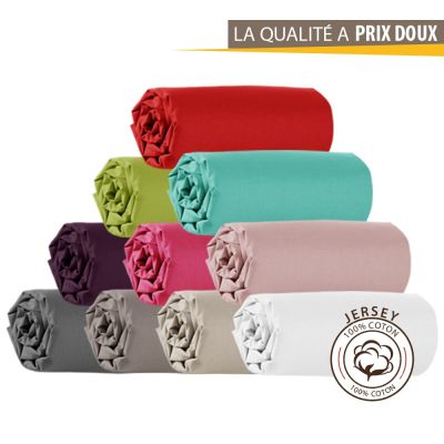 Drap housse Jersey - 90 x 190 cm - 100% coton - 120 gr/m2