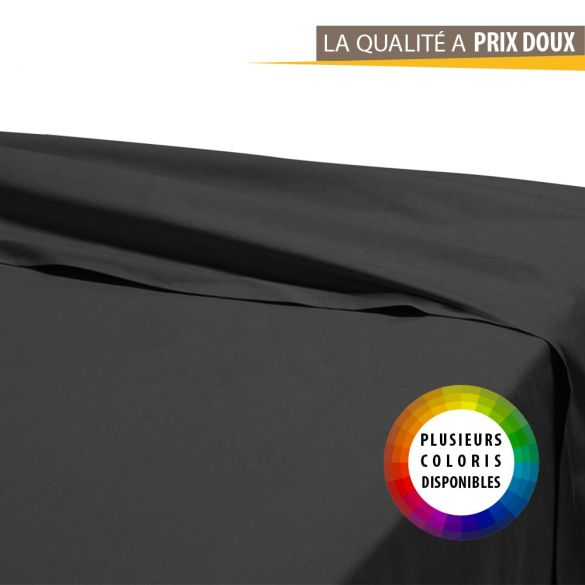 Drap plat - 180 x 290 cm - 100% coton - Différents coloris Drap plat - 180 x 290 cm - 100% coton - Différents coloris