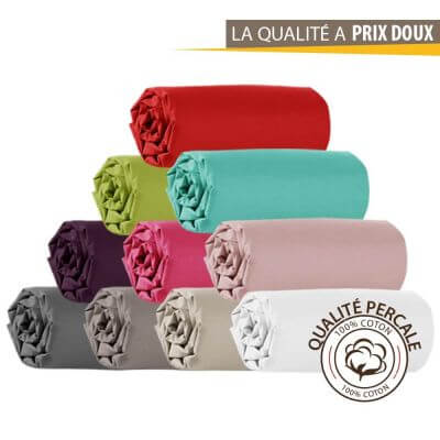 VISION - Drap Housse 140 x 190 cm - Coloris, Noi…