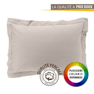 Taie Percale de Coton 80x80 cm, pour oreillers XL grand format