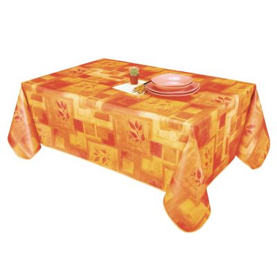 Nappe - Toile cirée - Rectangle - 140 x 115 cm - Orange