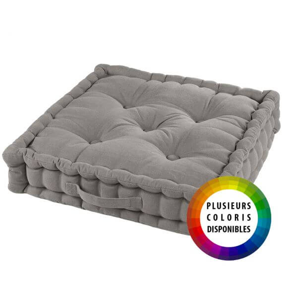 Coussin de sol garni - 60 x 60 cm x 10 cm - Pacifique - Uni Coussin de sol garni - 60 x 60 cm x 10 cm - Pacifique - Uni