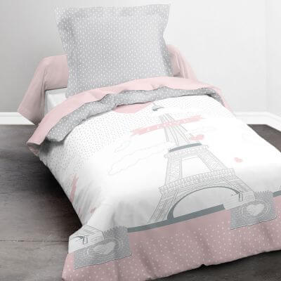 Housse de couette 140x200 cm I Love Paris