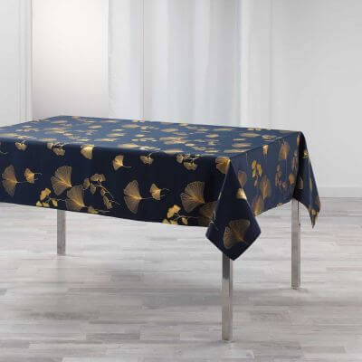 Nappe antitache rectangulaire - 150 x 240 cm - Polyester - Feuilles de ginkgo biloba