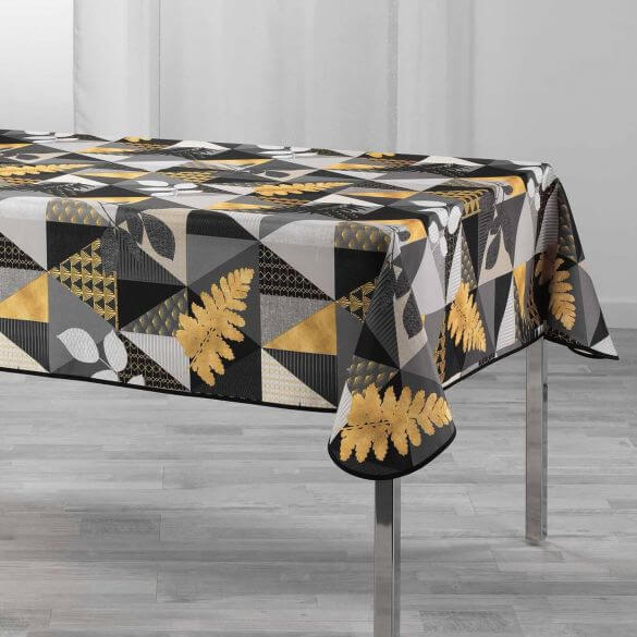 Nappe anti tâche en polyester 140 x 240 cm (jaune)